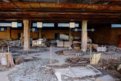 Interior of abandoned building