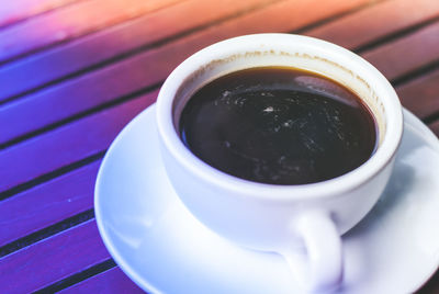 Close-up of coffee on table