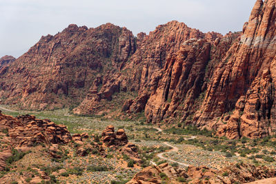 Panoramic view of rocky mountains against sky