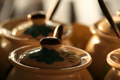 Close up of tradition condiment jar