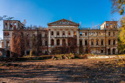 Old building against blue sky