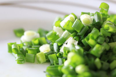 Close-up of chopped vegetables on cutting board