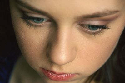 Close-up portrait of a beautiful young woman