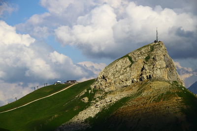 Low angle view of mountain against sky