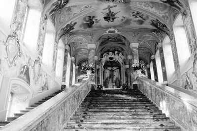 Low angle view of statues in building