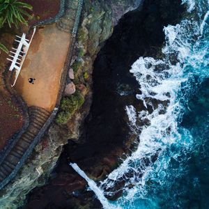 High angle view of river