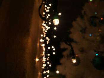 Close-up of illuminated christmas lights