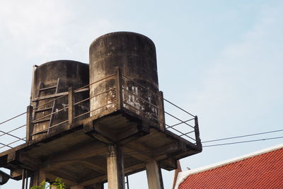 Low angle view of old building against sky