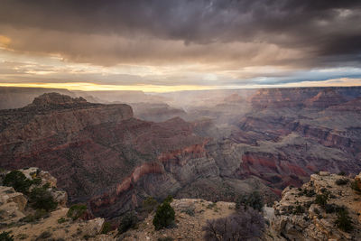 Scenic view of landscape against cloudy sky