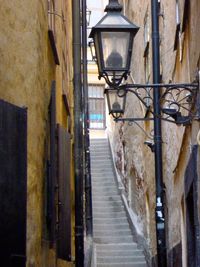 Narrow alley in front of building