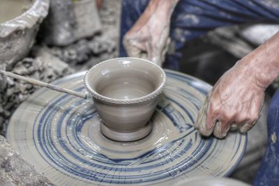 Cropped image of man working in workshop