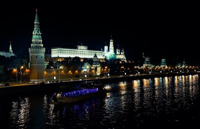 Illuminated city at night