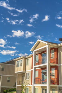 Low angle view of buildings against sky