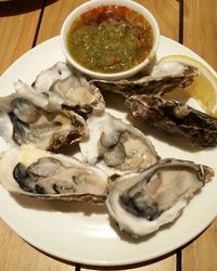 Close-up of served food in plate