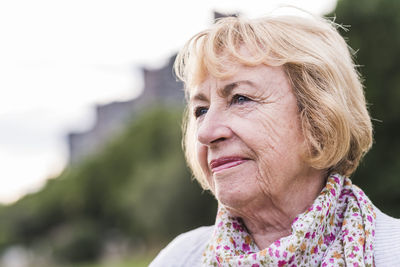 Portrait of blond senior woman