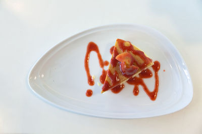 Close-up of dessert served in plate