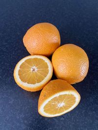 High angle view of oranges on table