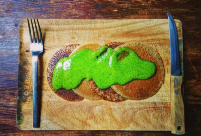 Close-up of food on table