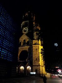 Low angle view of building at night