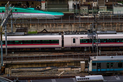 Train on railroad station platform