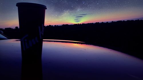 Scenic view of landscape at sunset