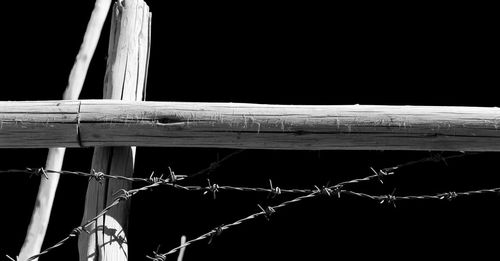 Close-up of barbed wire fence