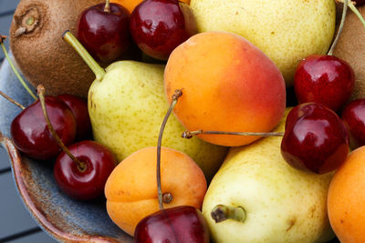 High angle view of apples