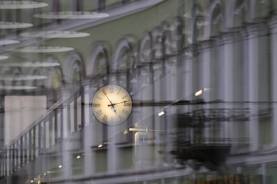 Low angle view of clock in building