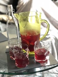 Close-up of drink in glass on table