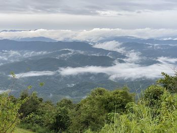 Scenic view of mountains against sky