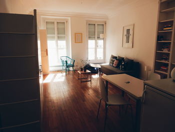 Empty chairs and table at home