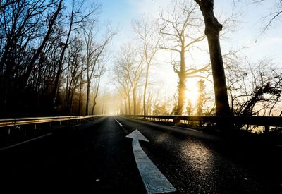 Road amidst trees against sky