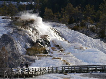 Scenic view of waterfall