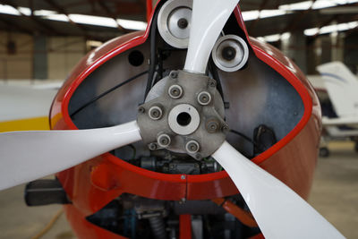 Microlight ultralight aircraft inside autogyro propeller