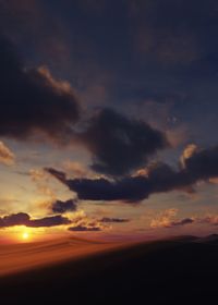 Scenic view of dramatic sky during sunset