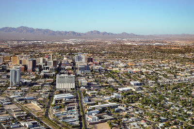 High angle view from the stratosphere tower of residential las vegas, nevada 