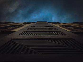 Low angle view of modern building against sky