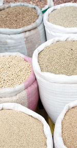 High angle view of spices for sale at market stall