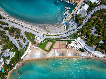 High angle view of city street