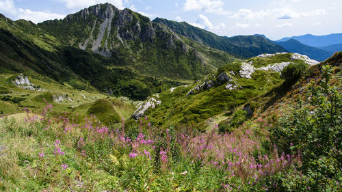 Scenic view of mountains against sky