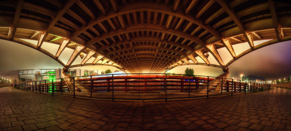 Illuminated subway station