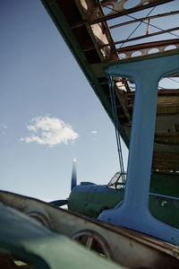 Low angle view of building against blue sky