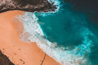 High angle view of beach