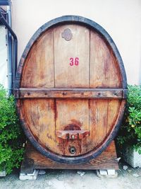 Close-up of old wooden door