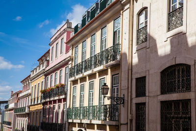 Architecture of the antique buildings at lisbon city center