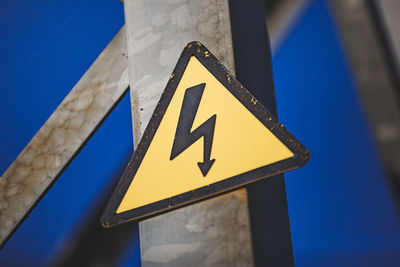 Close-up of road sign