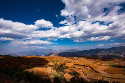 Scenic view of mountains against sky