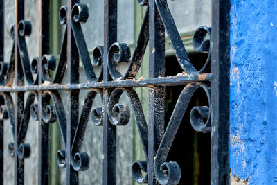 Close-up of an iron grate