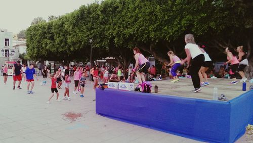 People in amusement park