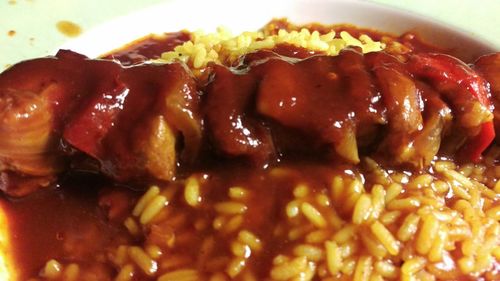 Close-up of served food